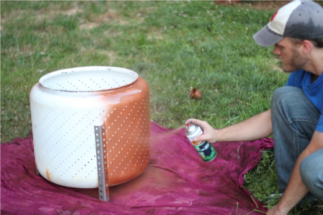 Diy Fire Pit Tutorial Upcycled From A, Can You Spray Paint Rusted Fire Pit