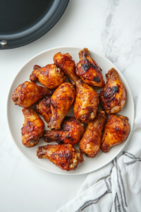 This image shows removing the chicken-from-the-pan on a plate