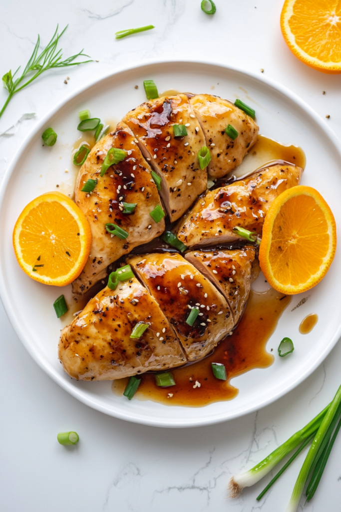soy-citrus-chicken-served-on-a-plate-with-orange-slices-and-cilantro