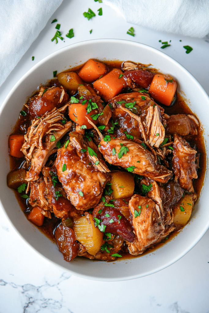 this-image-shows-slow-cooker-honey-garlic-chicken-and-vegetables