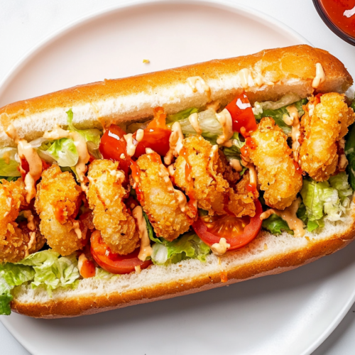 classic-poboy-sandwich-with-crispy-fried-shrimp-and-remoulade-sauce-on-a-white-plate