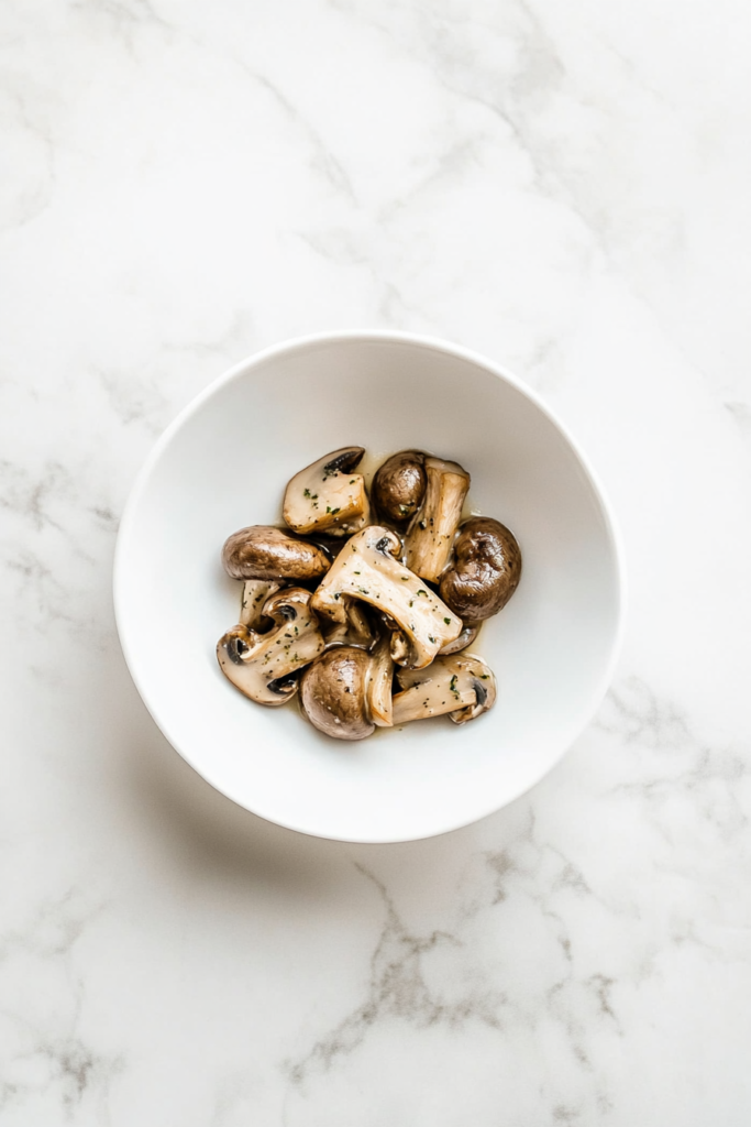 italian-mushrooms-tossed-with-herbs-and-balsamic-vinegar-in-a-white-bowl