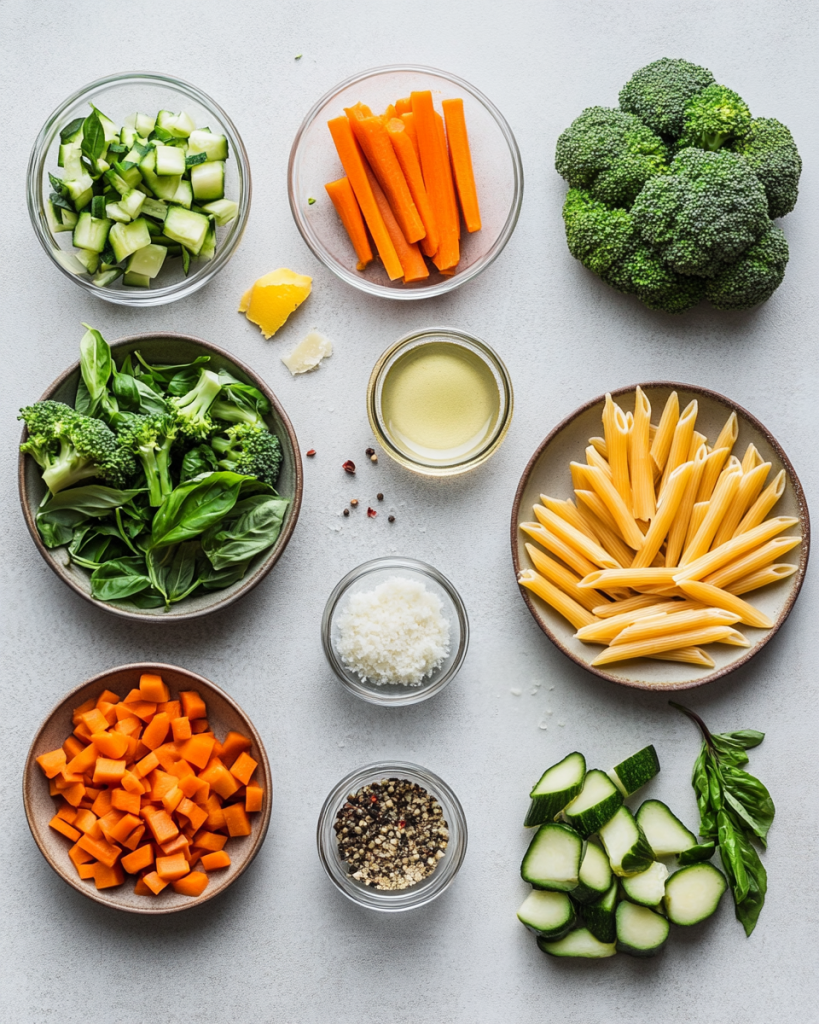 Vegan Pasta Primavera Ingredients