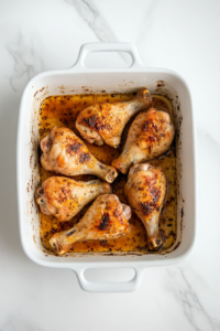 This image shows orange marmalade, soy sauce, and other ingredients being mixed together to create a sweet and savory glaze.