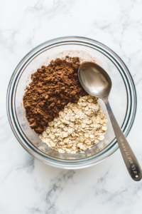 this image shows Oats, Brown Sugar, and Cinnamon Combined for Apple Filling