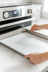 This image shows an oven being preheated to the perfect temperature for baking apple fritters.