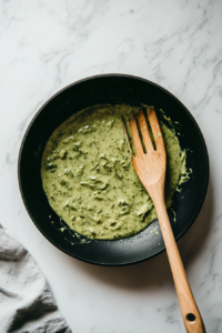 simmering-the-chicken-poblano-sauce-in-a-skillet