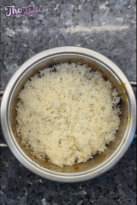 Spread half the rice at the bottom