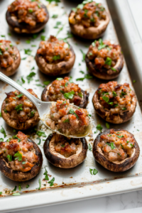 stuffing-the-mushrooms-with-the-savory-sausage-mixture