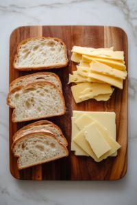 arranging-bread-and-cheese-slices-for-grilled-cheese
