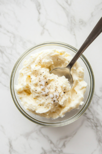 mixing-garlic-mayo-spread-for-grilled-cheese