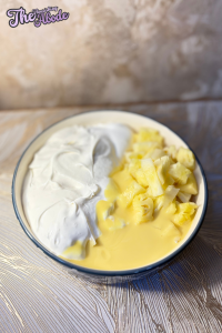 combine the dry pudding mix