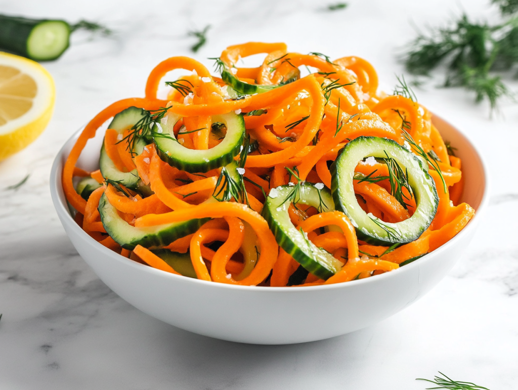 Carrot-Cucumber Spiral Salad Recipe