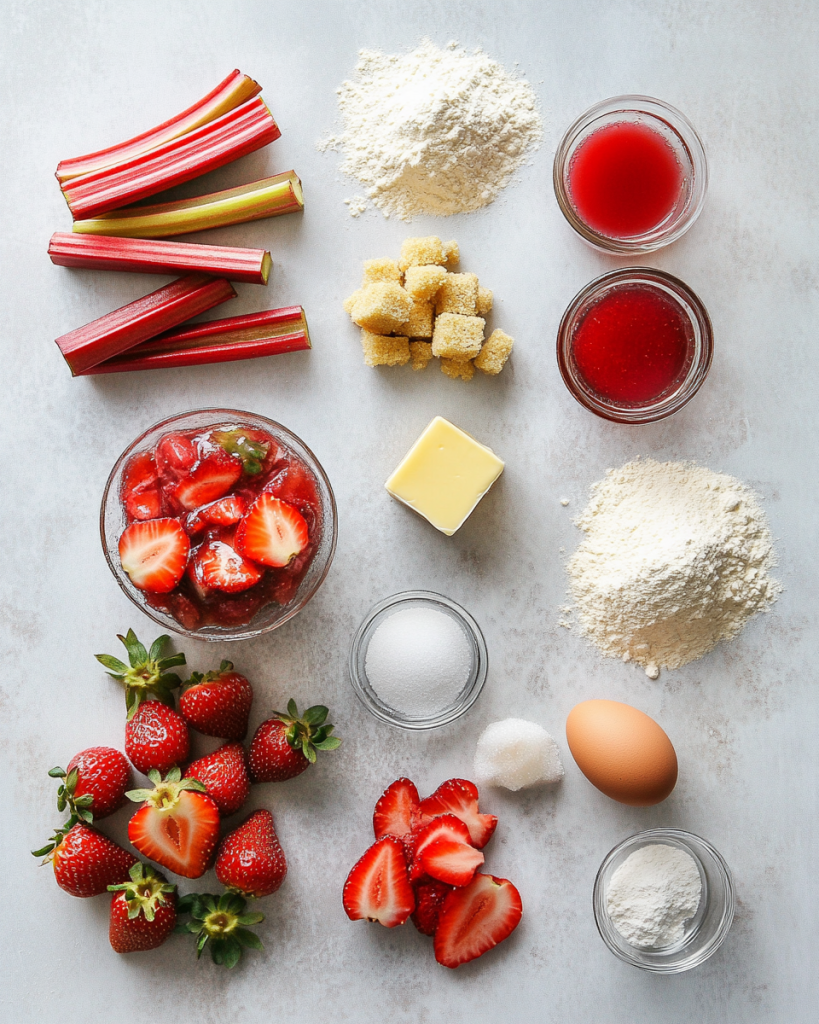 Strawberry Rhubarb Upside Down Cake ingredients