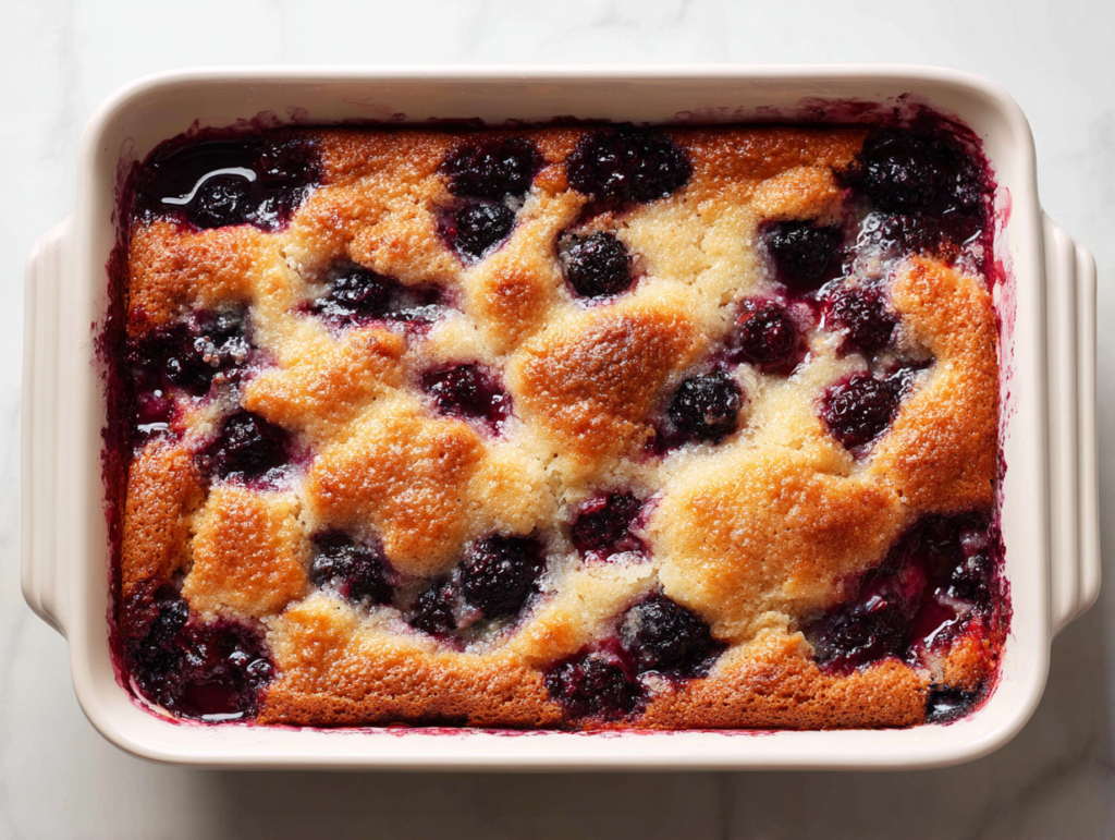 blackberry-cobbler-closeup-on-white-marble-top