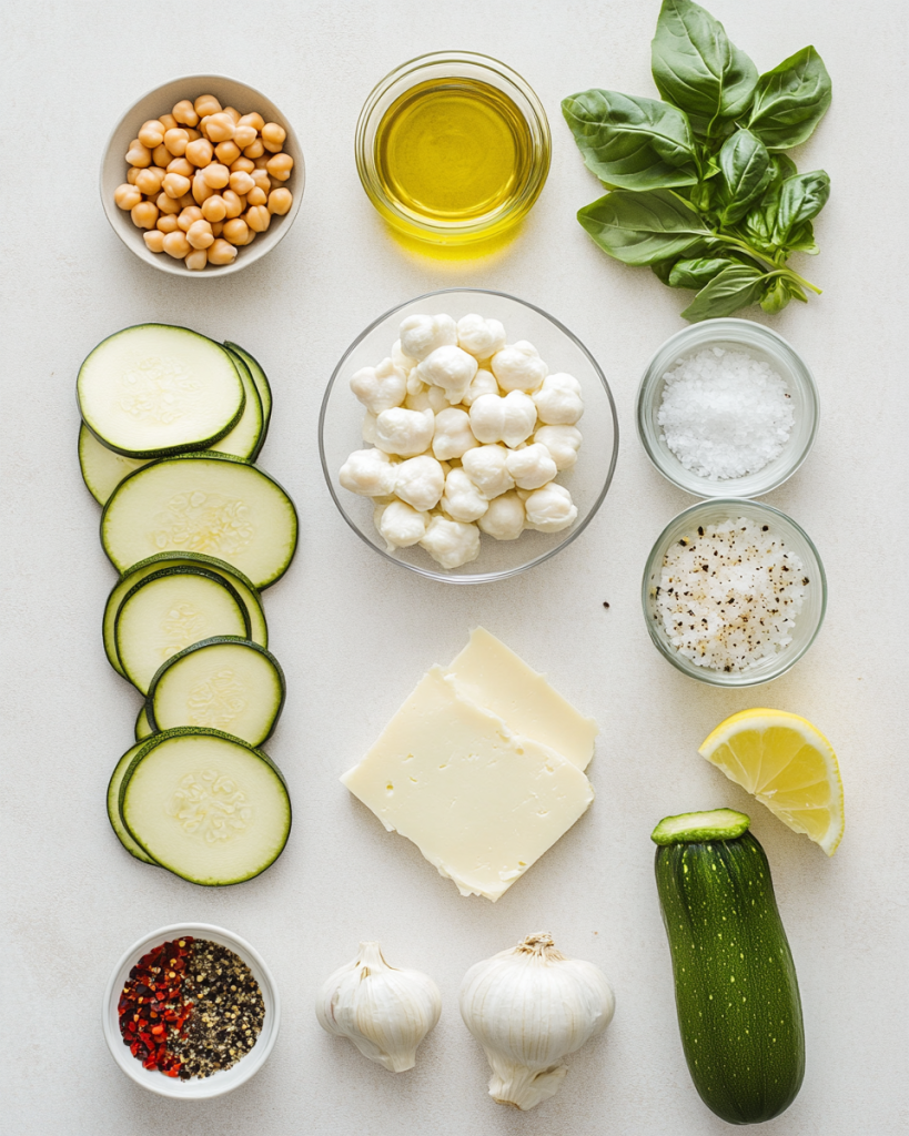 Grilled Zucchini Chickpea Salad with Burrata and Chili Oil Recipe Ingredients