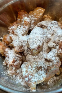 toss the wings with baking soda