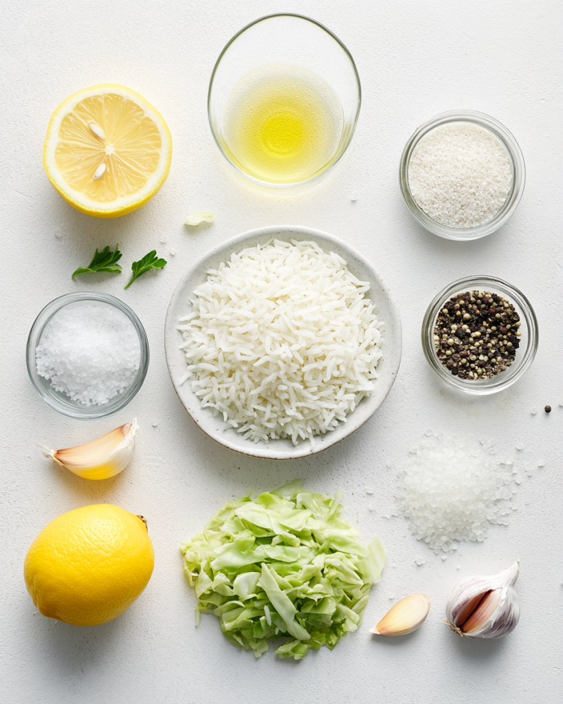 Mediterranean Lemon Rice and Crispy Cabbage Recipe Ingredients
