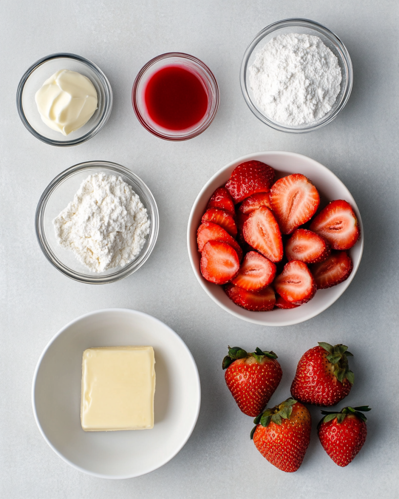Strawberry No-Bake Mini Cheesecakes Ingredients