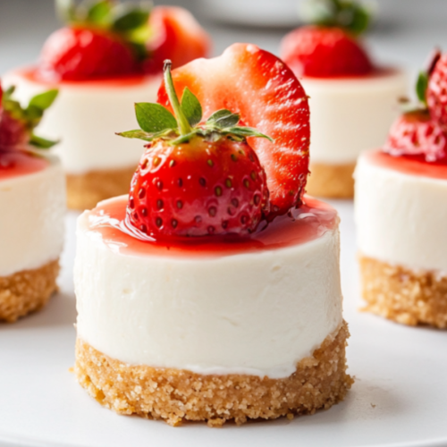 Strawberry No-Bake Mini Cheesecakes Recipe