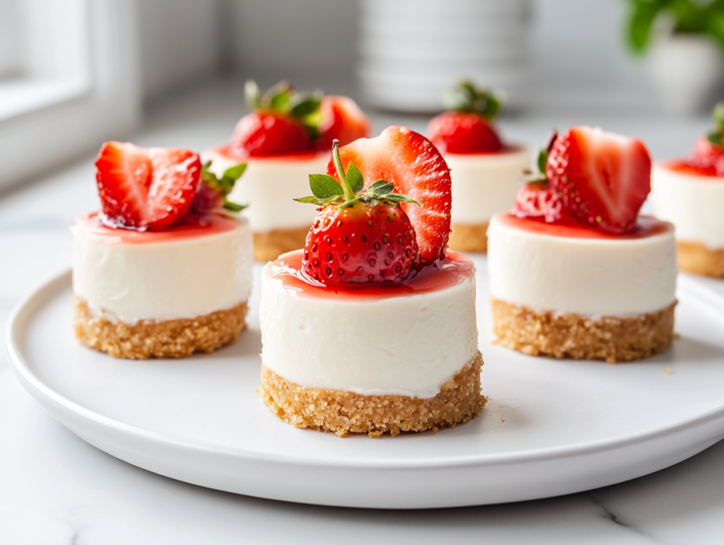Strawberry No-Bake Mini Cheesecakes Recipe