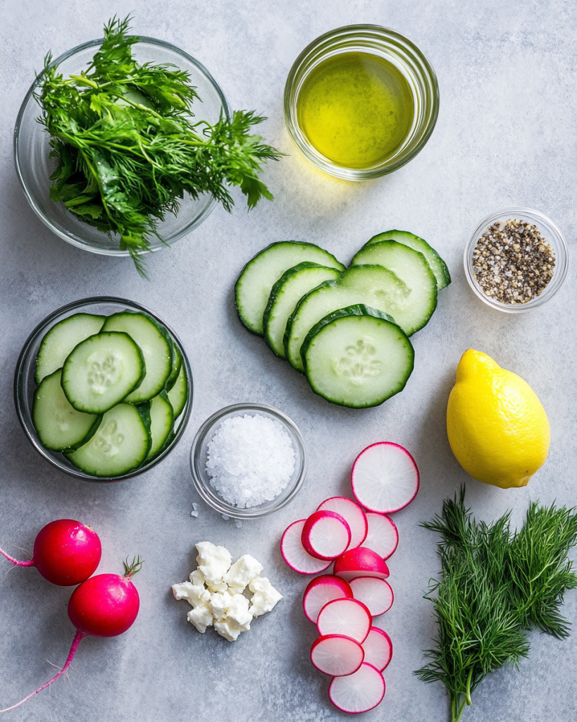Keto Cucumber Radish Salad Recipe Ingredients