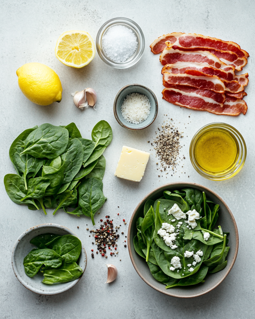 Keto Spinach Salad Recipe Ingredients