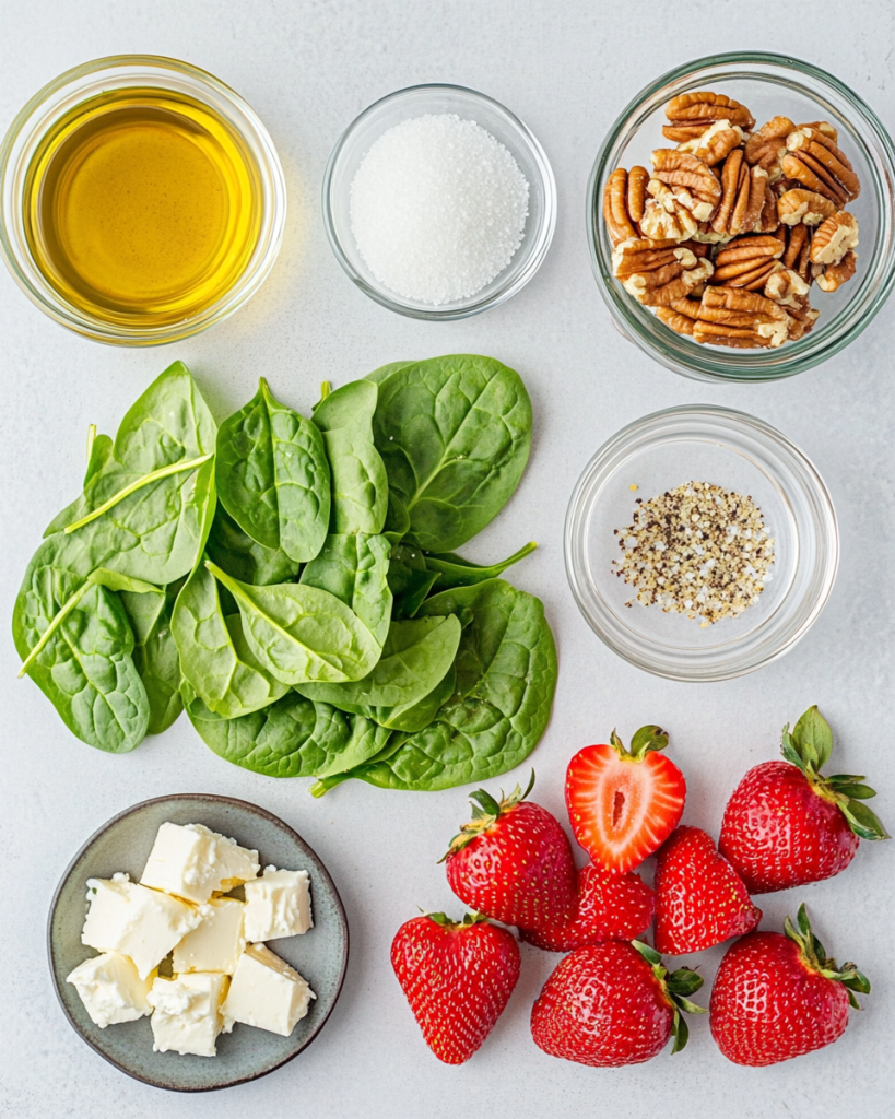 Keto Strawberry Spinach Salad Recipe Ingredients
